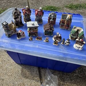 Miniature Christmas Village Set